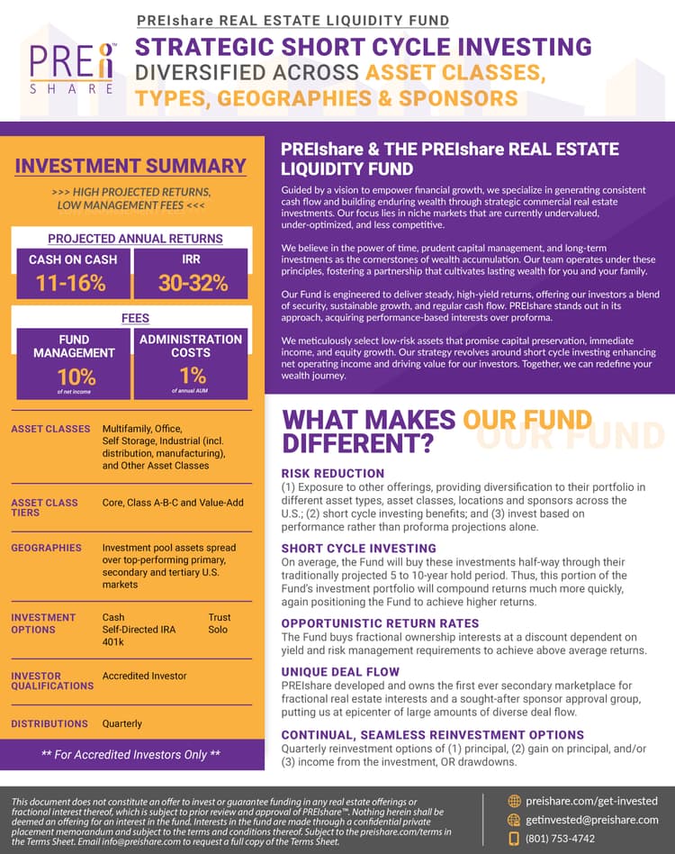 PREIshare Real Estate Liquidity Fund, LLC